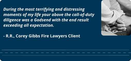 Eaton Fire Lawsuit client testimony from a former Corey Gibbs Fire Lawyers client, expressing satisfaction with our service and lawsuit results.