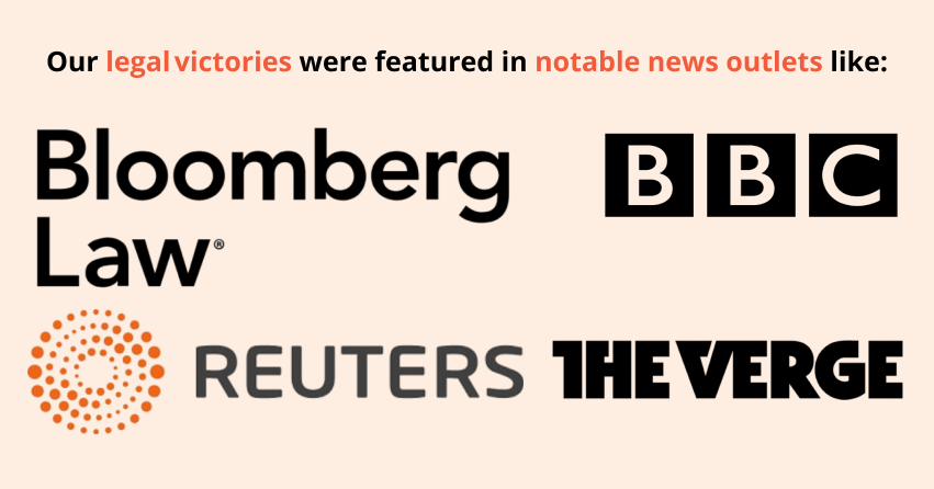 An infographic showcasing news outlets that recognize Gibbs Law Group's work.