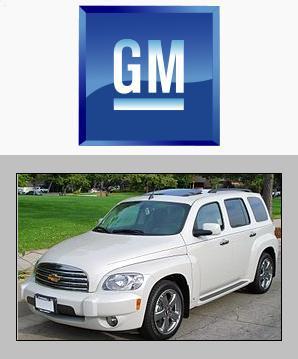 GM General Motors logo and a white SUV